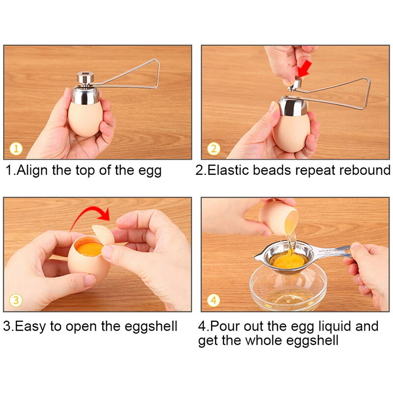 Stainless Steel Egg Topper Cutter Shell Opener Boiled Raw Egg Cracker Knocker gallery
