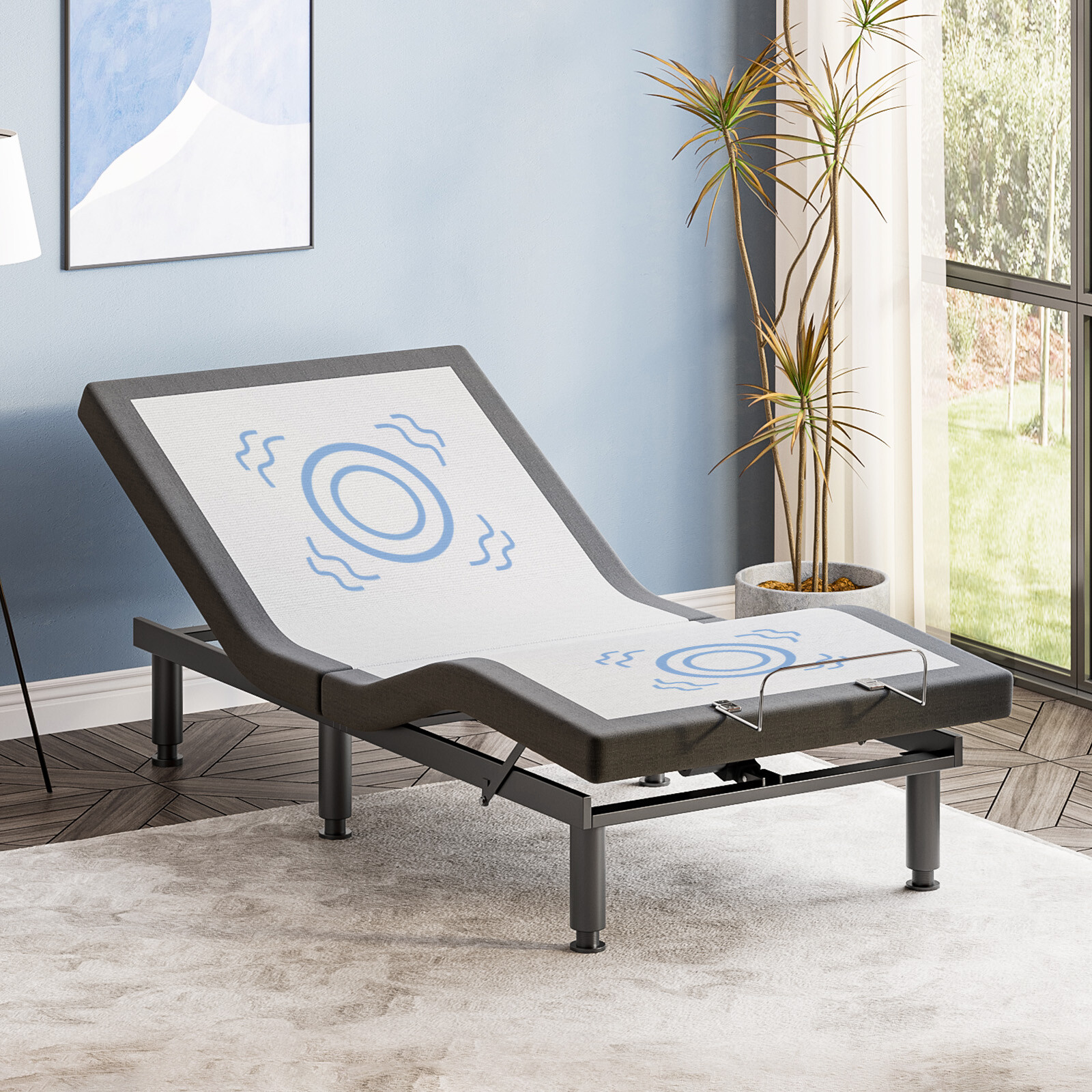 Upgraded Adjustable Bed FrameBase With Massage Backlit Remote Twin XL Split King gallery