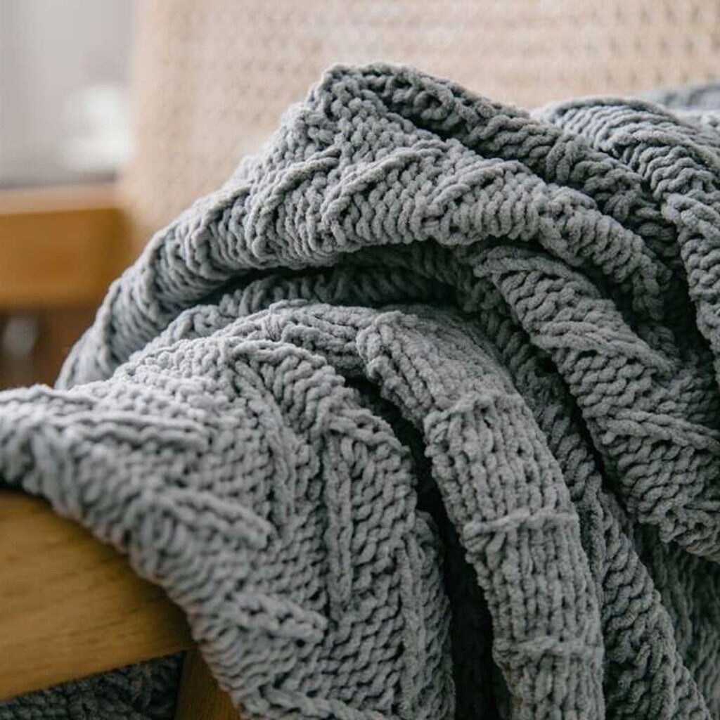 New -- Longhui bedding Fringe Chenille Knit Throw Blanket Couch Cover, 3 Colors gallery
