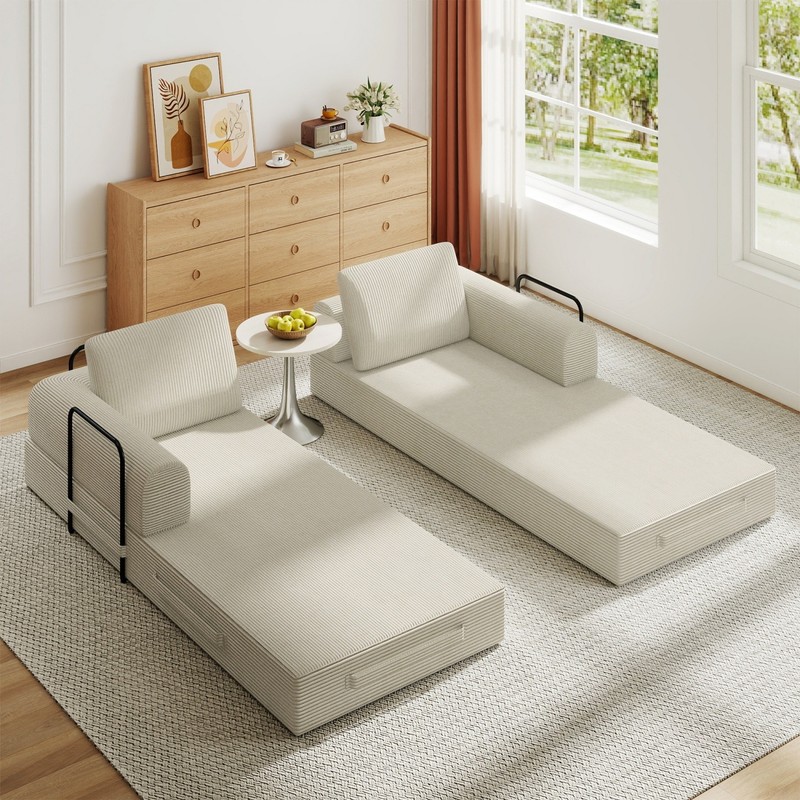 Modern Compression Sofa Folding Sleeper Sofa Bed Floor Couch with Sturdy Frame gallery