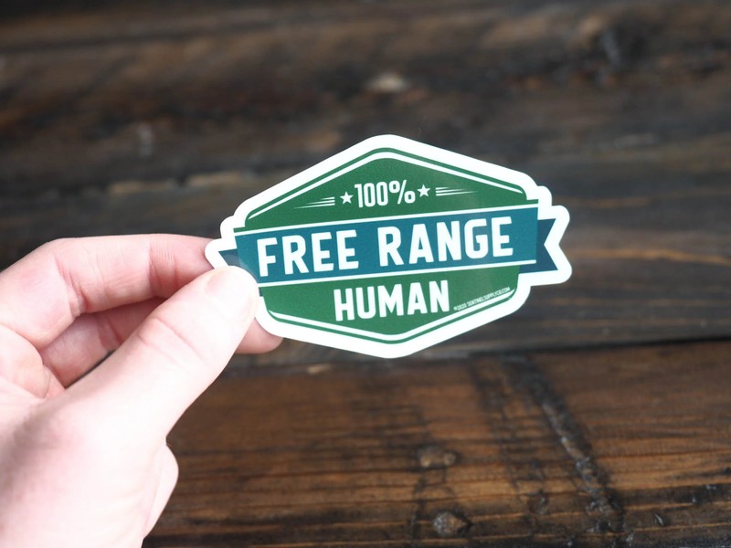 Free Range Human Sticker gallery