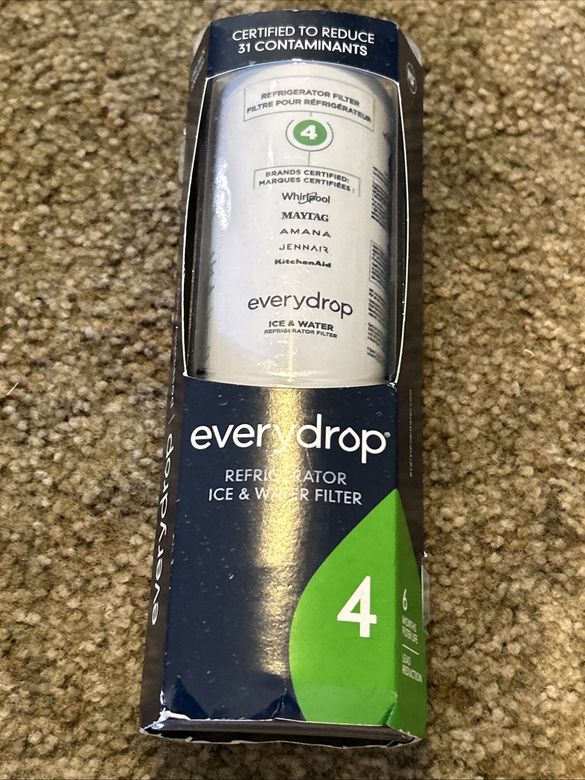 NEW-Everydrop by Whirlpool Ice and Water Refrigerator Filter 4, EDR4RXD1-Single gallery