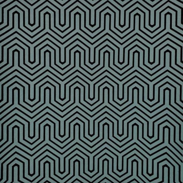 Navy blue teal felt flocking Geometric velvet Labyrinth flocked wallpaper GM7502 gallery