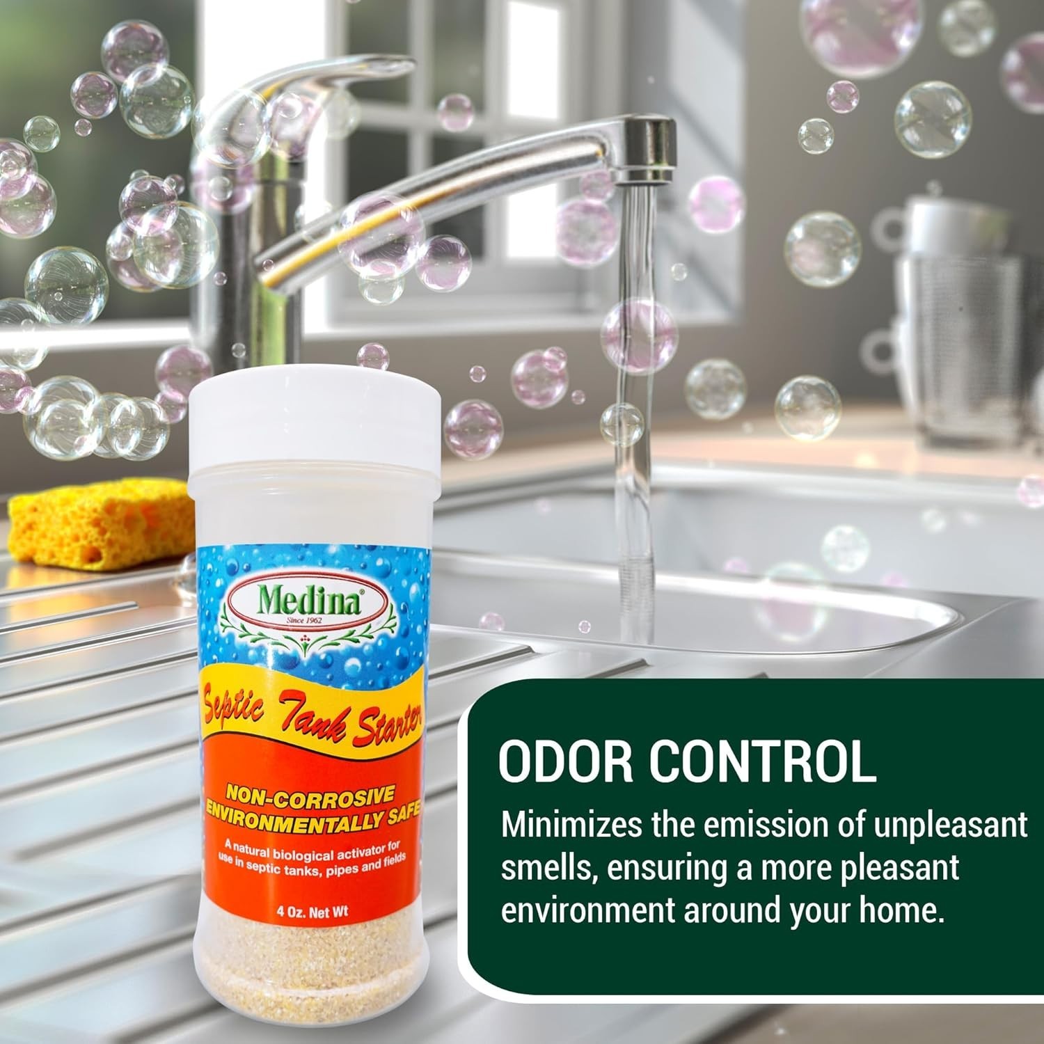 Medina Septic Tank Starter - Digests Grease in Septic Systems 4 oz Bottle gallery