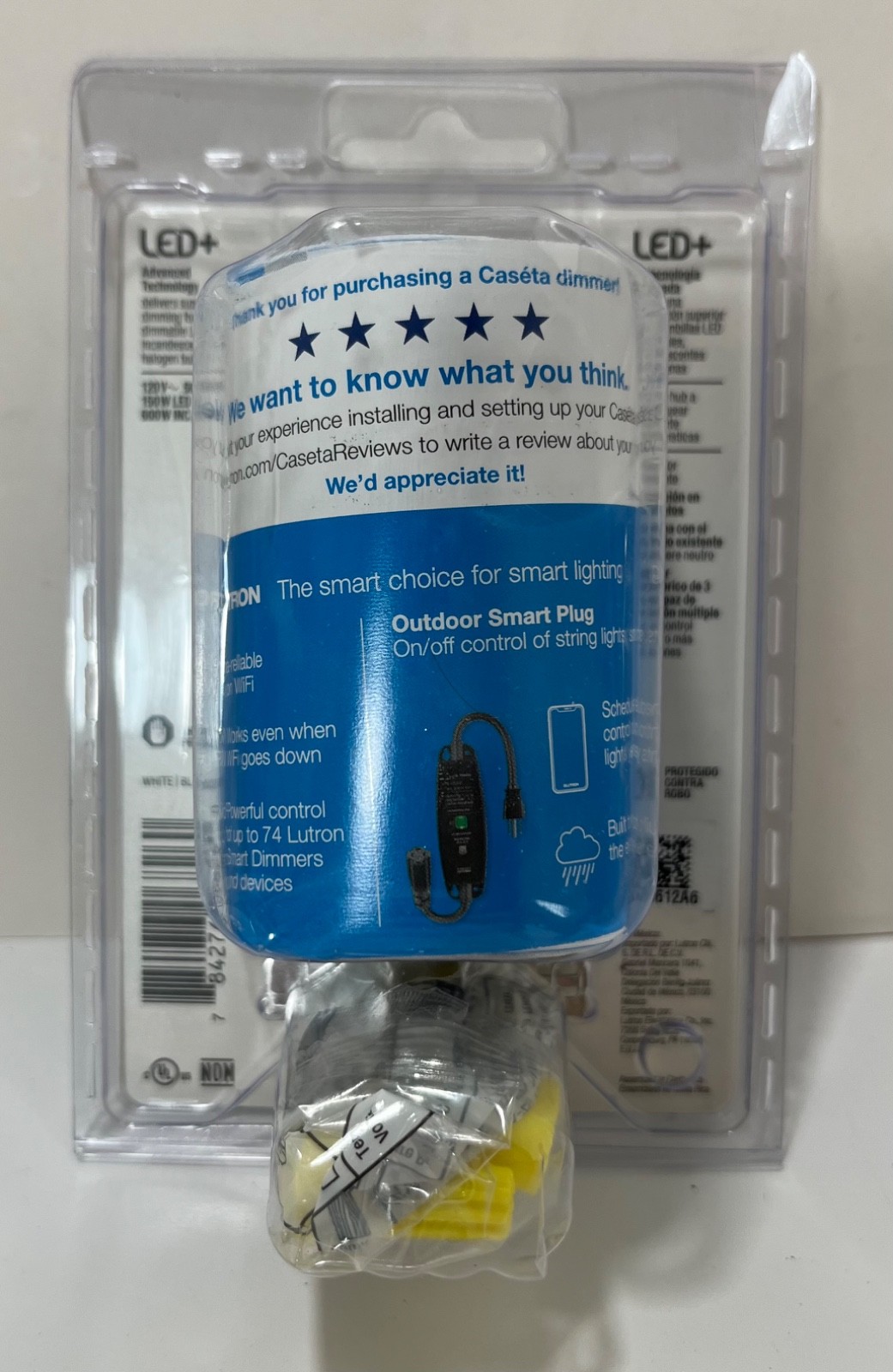 LUTRON Caseta LED+ Original Smart Dimmer Switch PD-6WCL-WH-R White 150W LED- NEW gallery