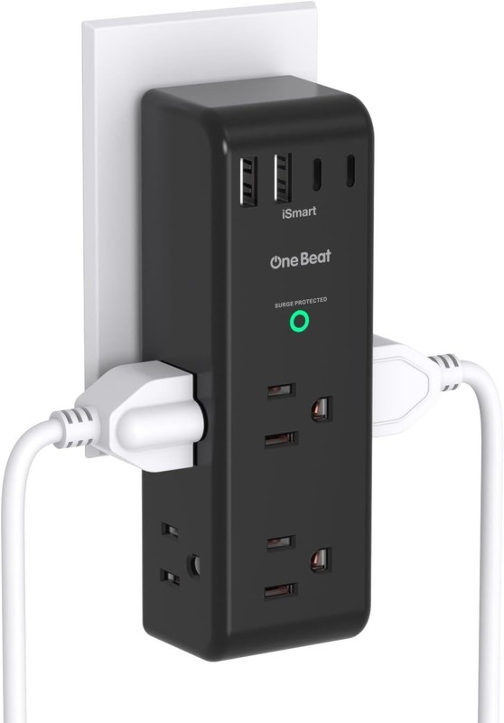 Surge Protector Outlet Extender - with Rotating Plug, 6 AC Multi Plug Outlet gallery