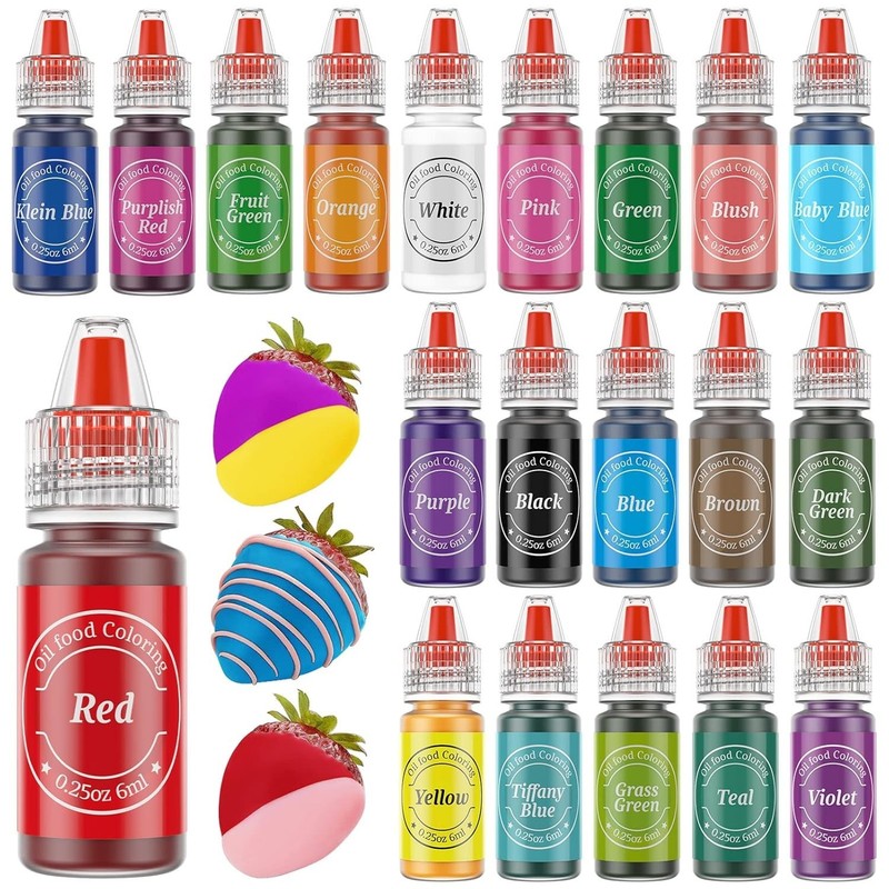 Oil Based Food Coloring for Chocolate, 20 Colors Food Coloring Set for Cake D... gallery