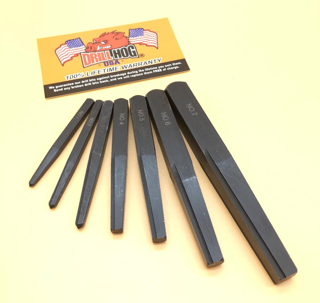Drill Hog® Square Easy Out Set Screw Extractor Straight Lifetime Warranty 7 Pc gallery