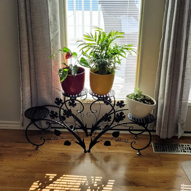 2pcs Iron Plant Stand Heart Shape Outdoor Indoor Flower Holder DIY Combination gallery