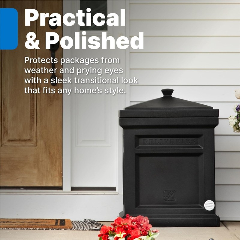 Express Parcel Delivery Box, Large Outdoor Package Bin with Lid, Weather-Resi... gallery