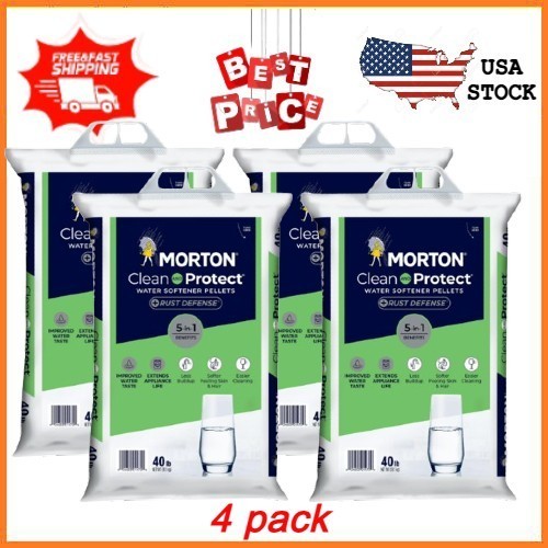 4 pack Morton Clean and Protect Plus Rust Defense Water Softener Salt Pellets 40 gallery