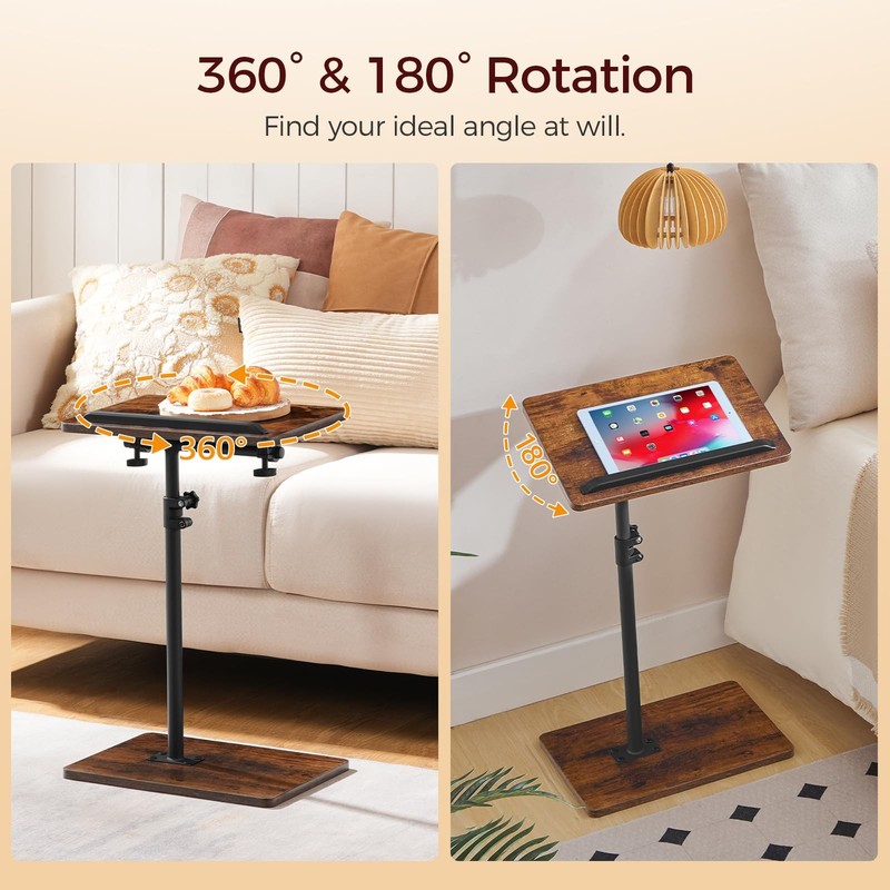 JAXPETY TV Tray Table Folding Dinner with Cup Holder Adjustable Desk 3 Angle gallery