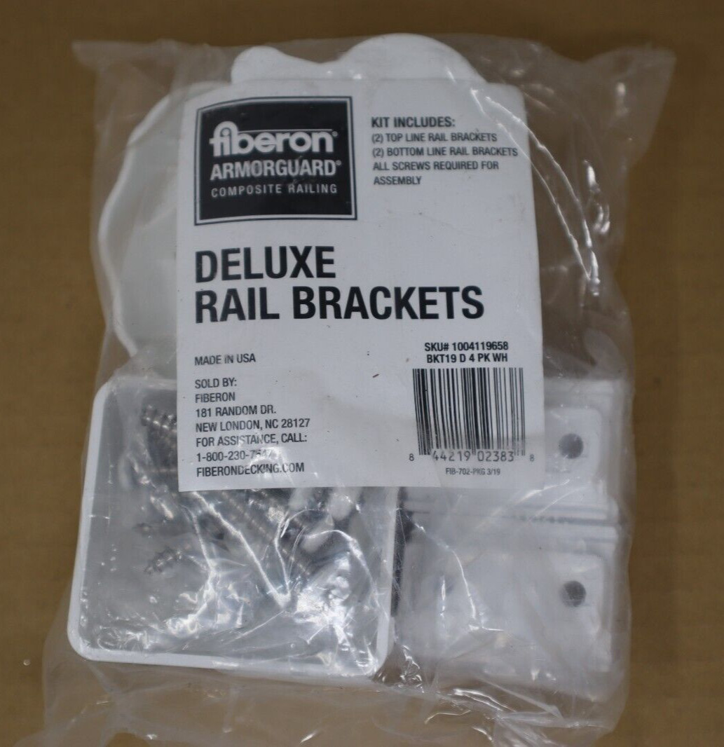 Fiberon Armorguard Composite Deluxe White Plastic Railing Brackets Hardware Kit gallery
