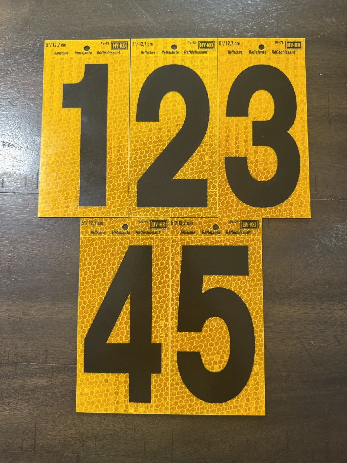 HY-KO Reflective 5" Yellow and Black Numbers gallery