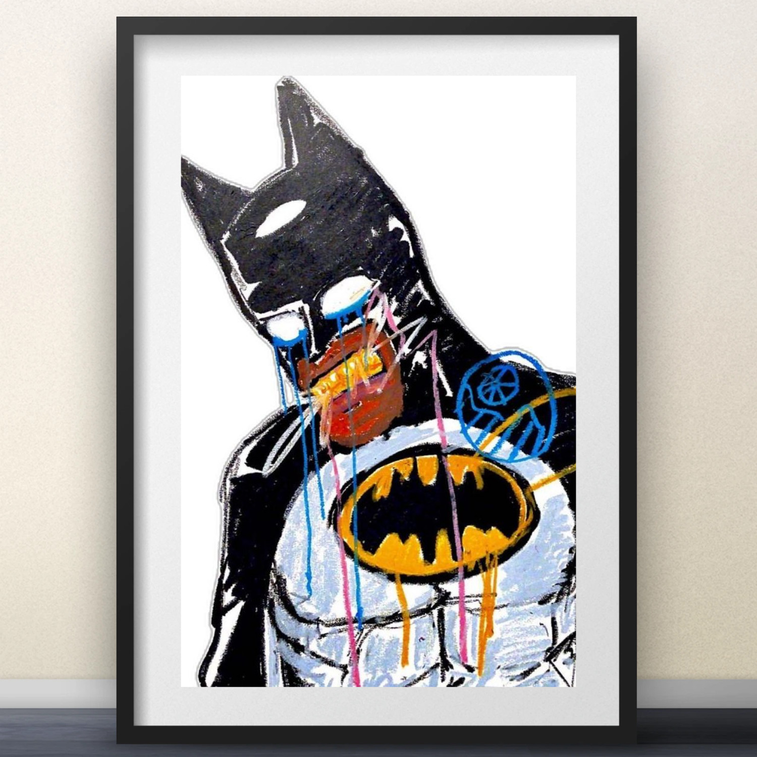 Batman Abstract Art Poster Basquiat Style Comic Drip Superhero Wall Decor gallery