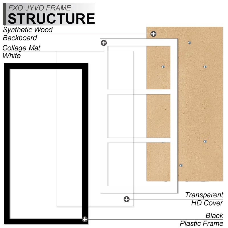 5x7 Picture Frame Collage, Display 3 5x7 Picture Collage or 8x16 Photo Only W... gallery