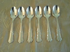 Wallace Silverplate Hotel Pattern Multi-Motif Six Teaspoons