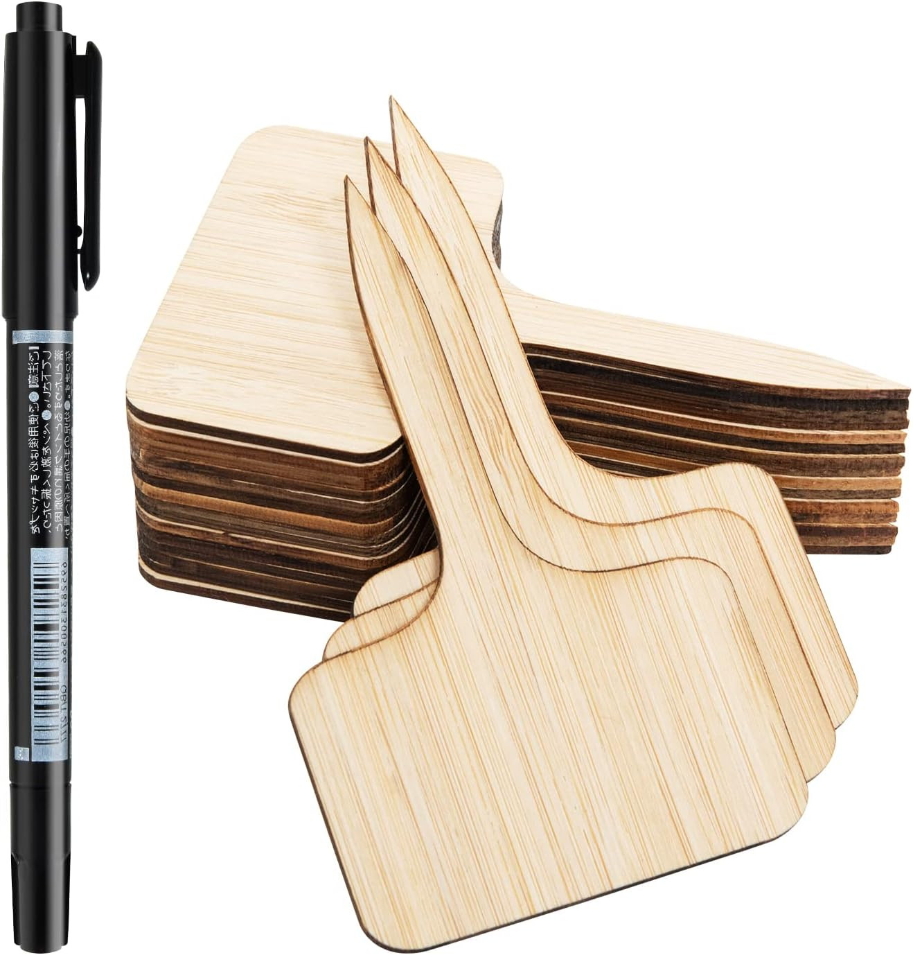 75 Pack Bamboo T-Type Plant Labels with a Marker Pen, Garden Markers Sign Plant gallery