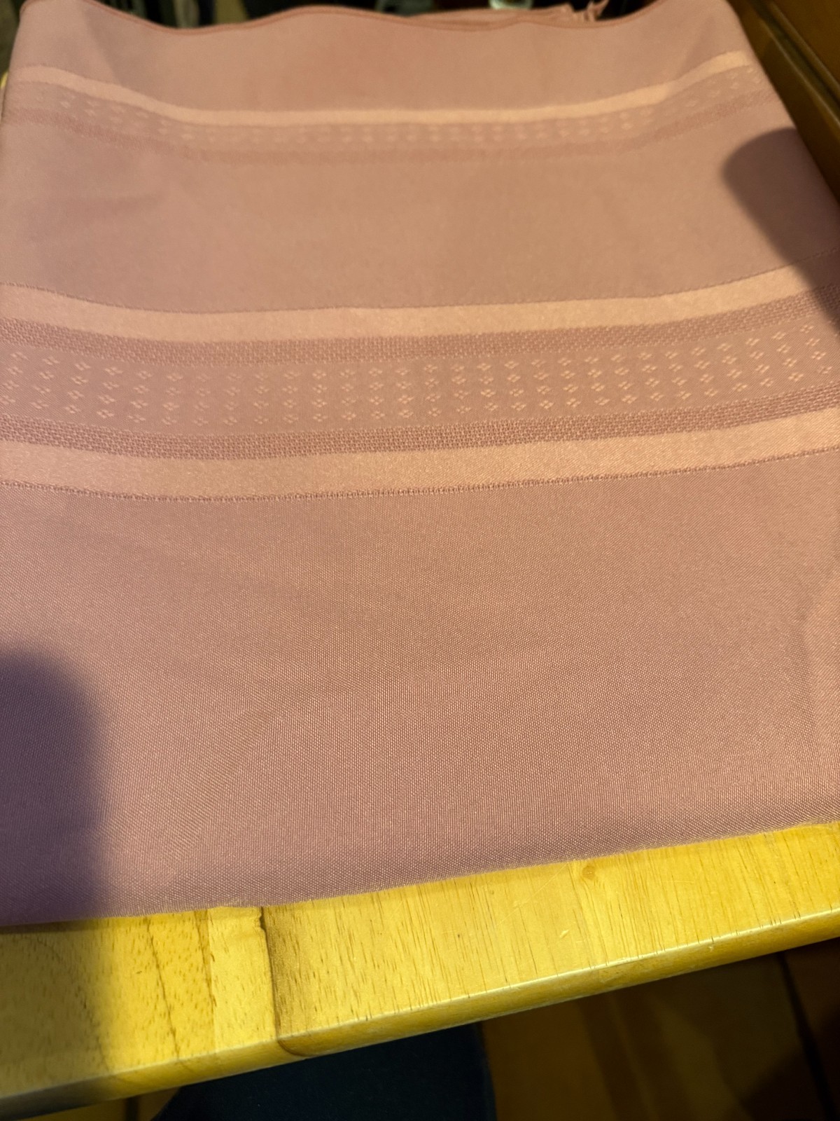 Pink Tablecloth POLY/COTTON BLEND RIBBON STRIPES/DESIGNS 60" X 100" gallery