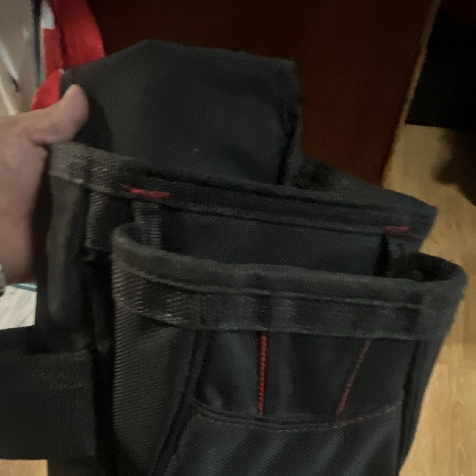 Black and Red Fabric Tool Pouch, 1 Count gallery