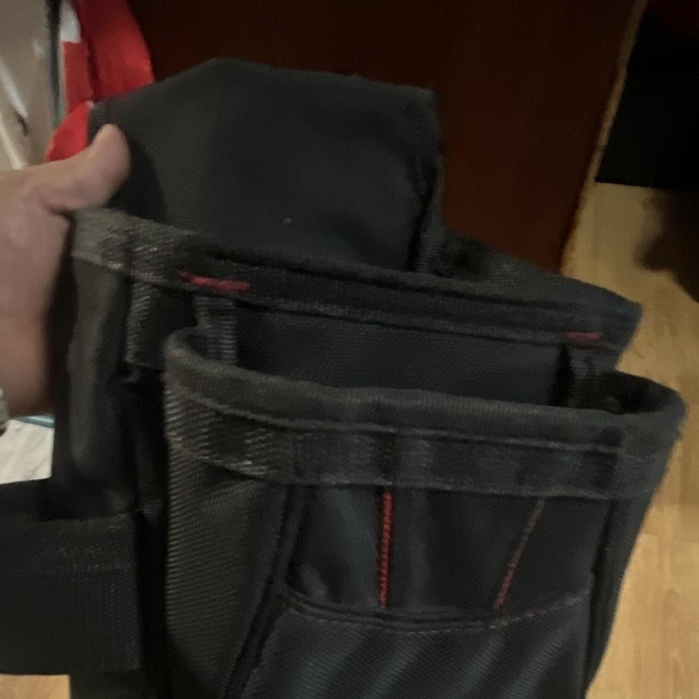 Black and Red Fabric Tool Pouch, 1 Count