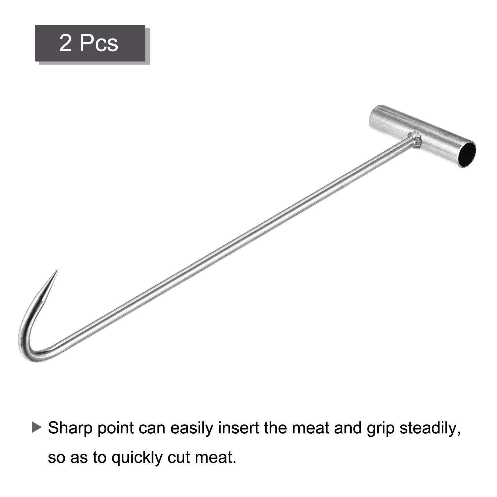 2Pcs 15.35" T-Handle Meat Boning Hook Iron T Hooks for Butcher Shop gallery