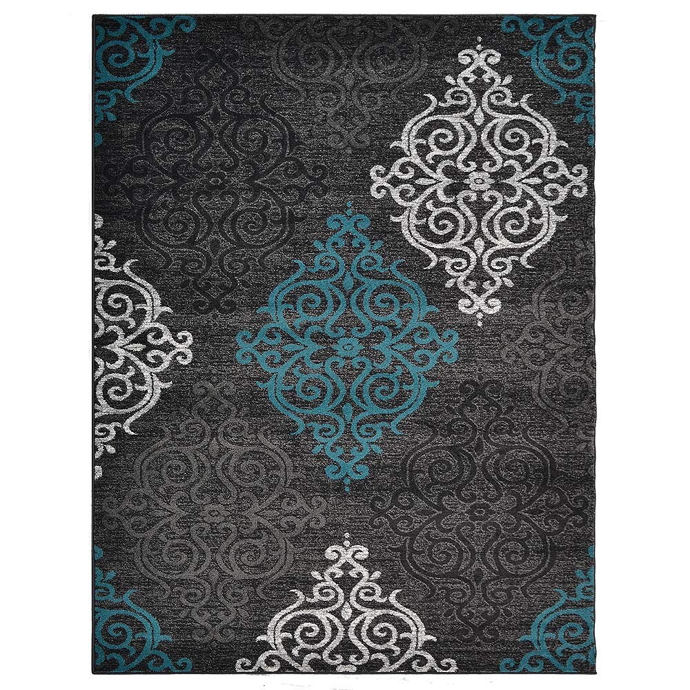 Machine Woven Heat set Polypropylene Area Rug Contemporary Silver Blue BBH Home gallery