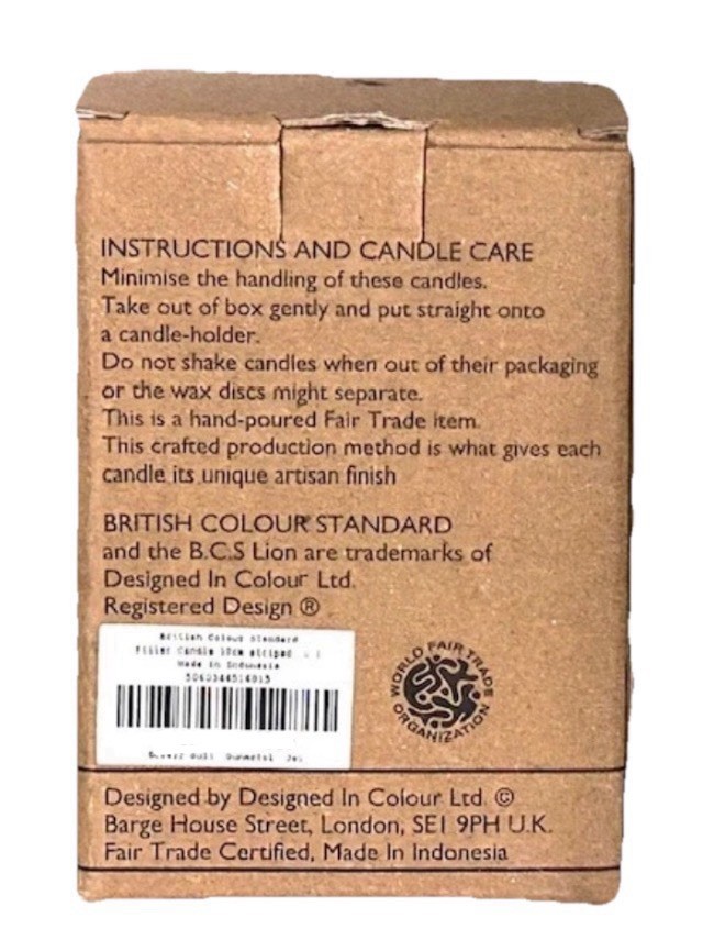 British Colour Standard 4"Pillar Candle 36hr Rose Indigo Pompadour Stearin🕯️Wax gallery