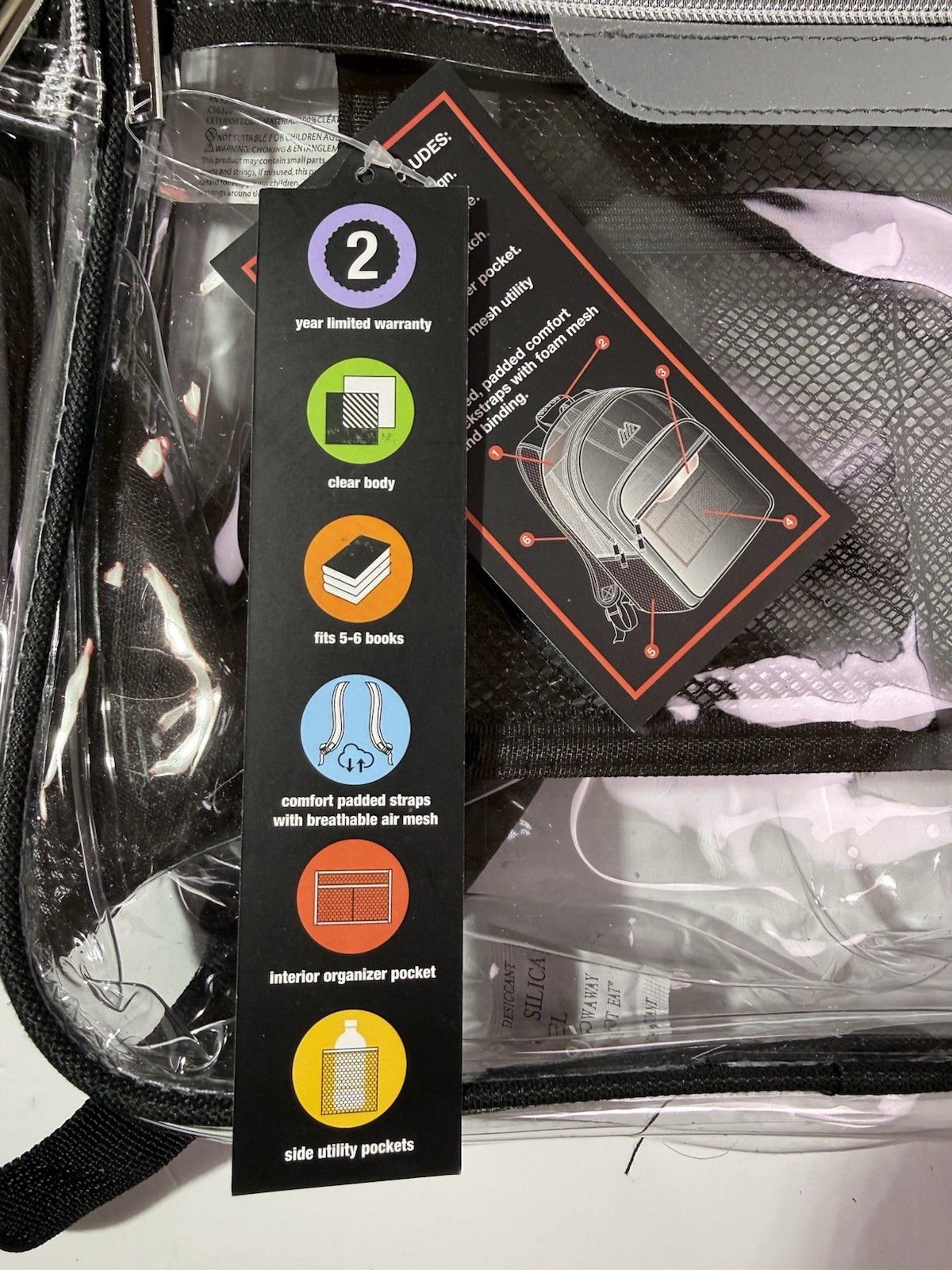 “Two” Summit Ridge Back Packs Black&Clear-Rose&Clear New W/Tags 4