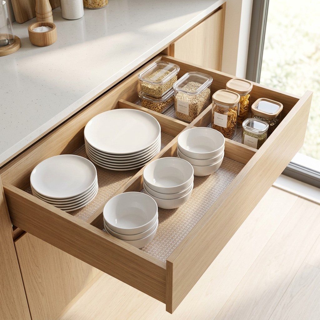 Cabinet Liners Non Slip Waterproof Clear Kitchen Drawer Shelf Liner gallery