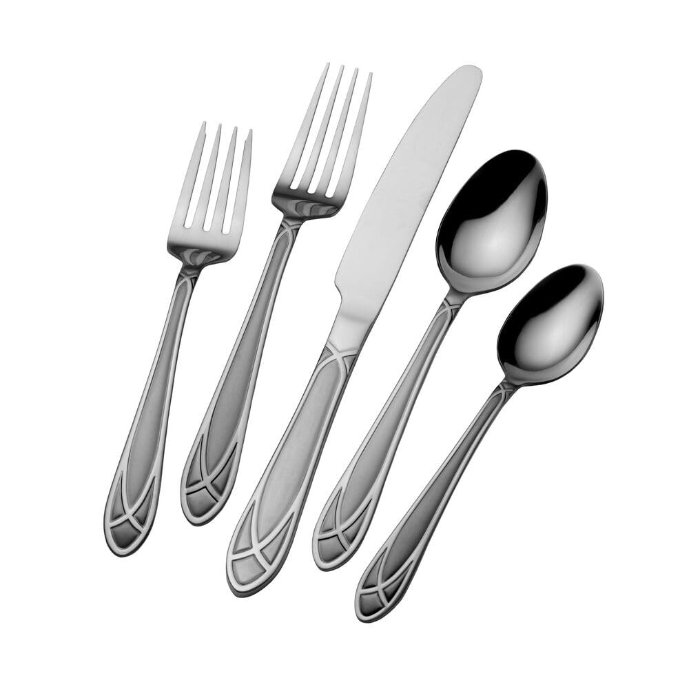 Mirage Frost Everyday Flatware Service For 8 42 Piece Set 18/0 Stainless Steel S gallery