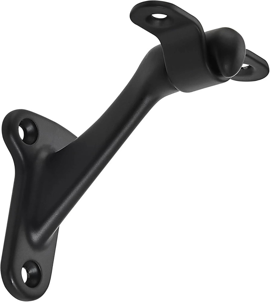 6 Pack Matte Black Hand Rail Bracket Heavy Duty Hardware for Stairways Home o...