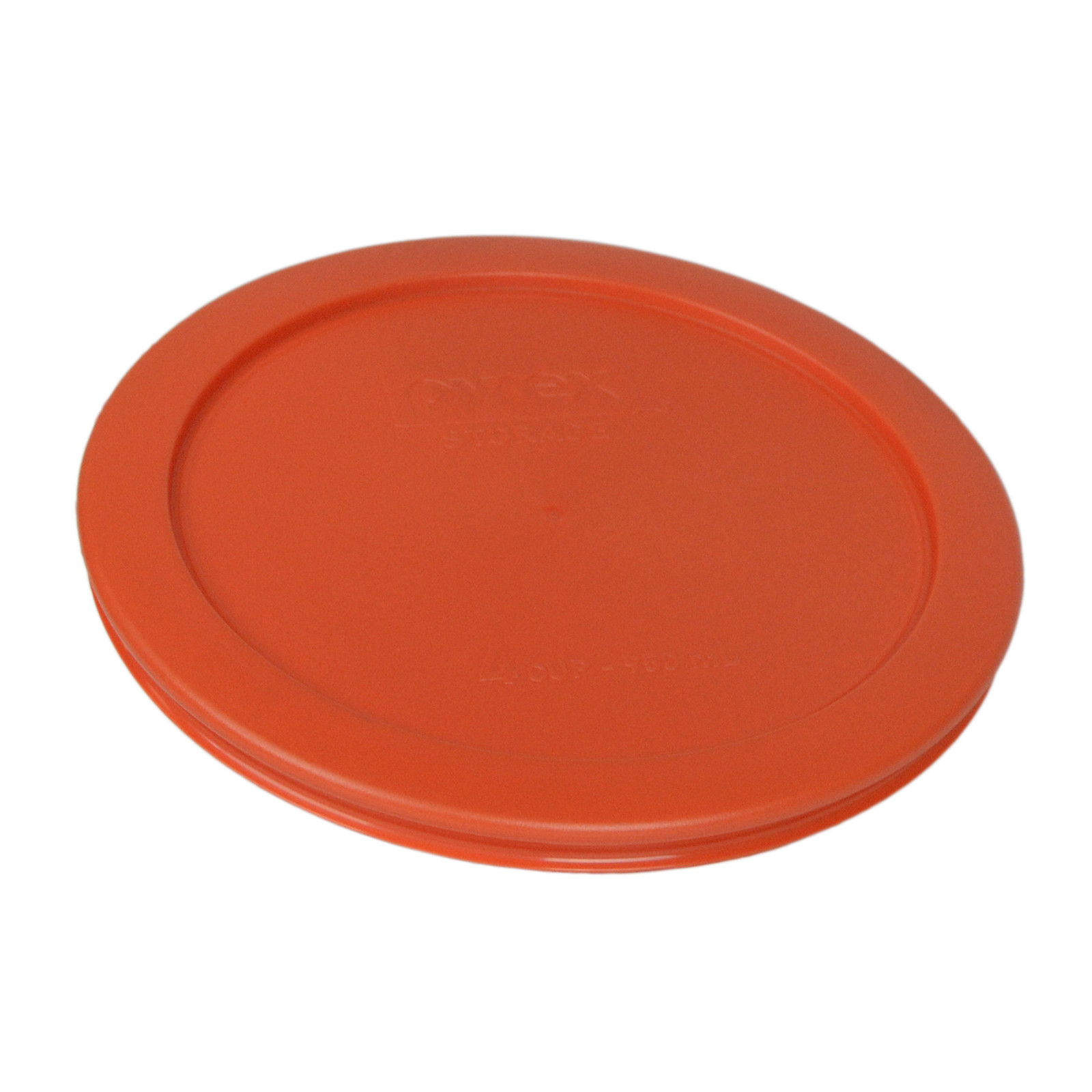 Pyrex 7201-PC 6" Pumpkin Orange Plastic Storage 2 Pack Lid for 4 Cup Glass Bowl gallery