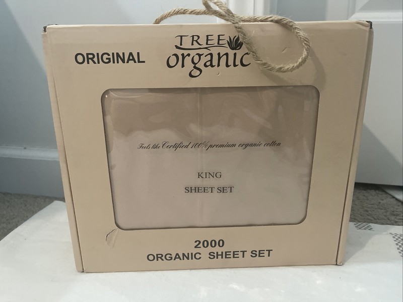 Tree Organic King Sheet Set 2000 Thread Count Cotton Beige 4pc Bedding gallery