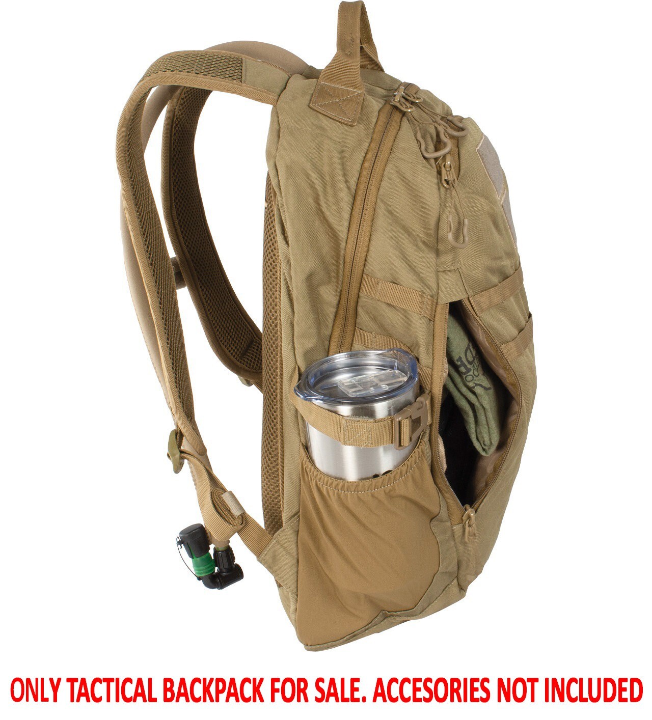 FHIOR Tactical Backpack 20L Coyote With Large Main Compartment Adjustable Straps 4