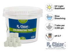 Rx Clear 1″ Inch 99% Trichloro Stabilized Swimming Pool Chlorine Tablets- 25 lbs