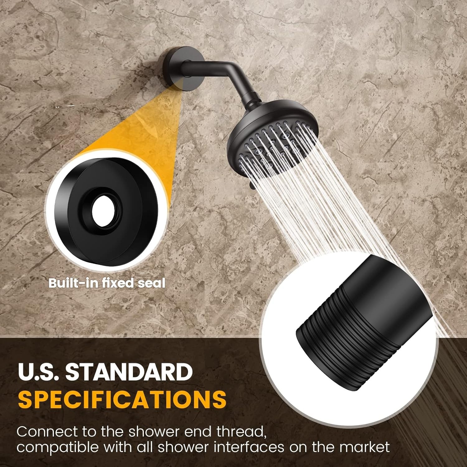 10 Inch Shower Arm Extension Pipe with Flange for Shower Head Handheld Shower gallery