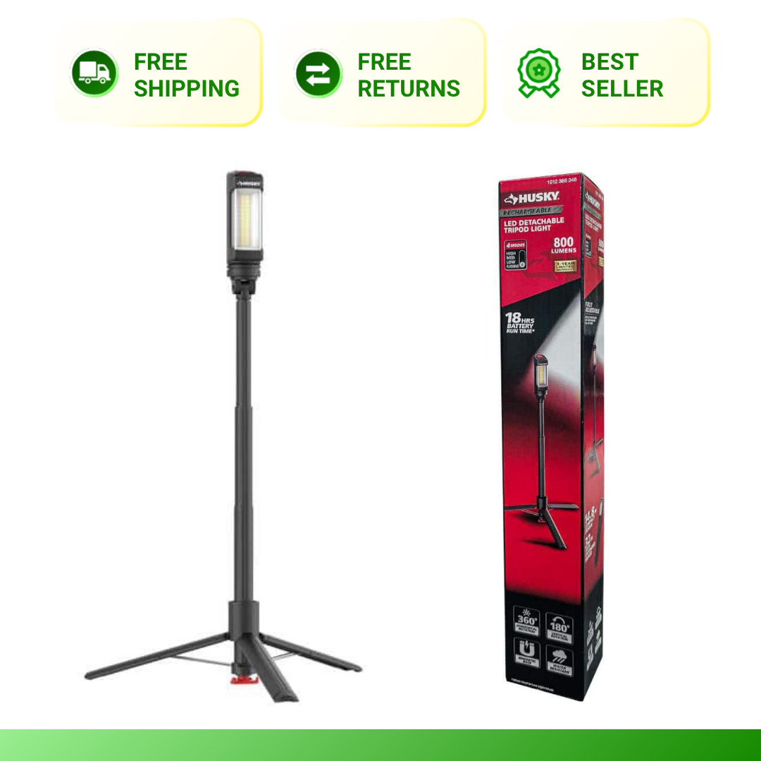 HUSKY 800 Lumen LED Rechargeable Detachable Tripod Work Light NEW gallery