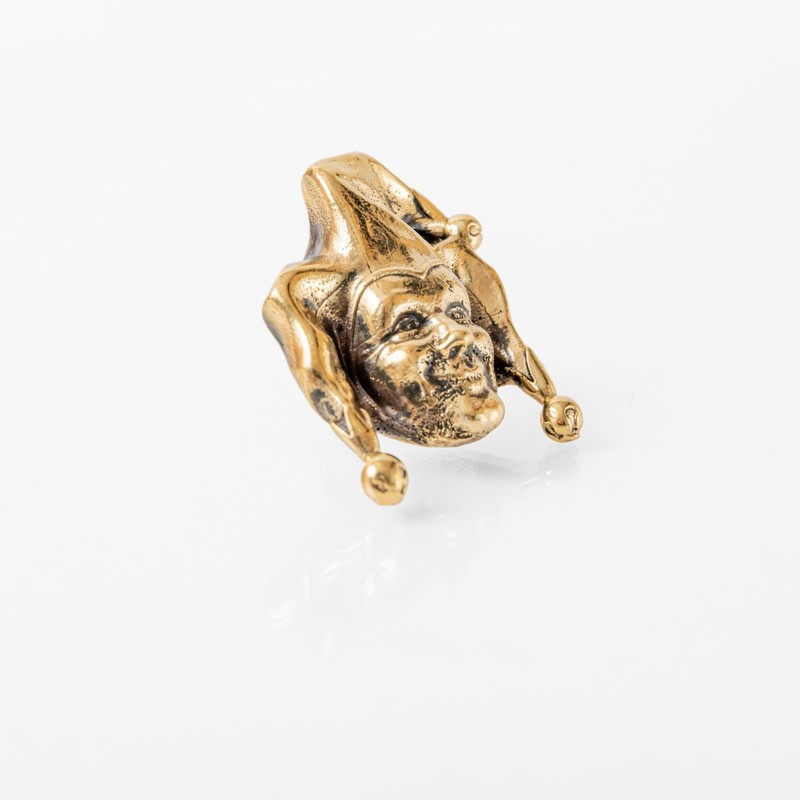 Fantasy Brass Jester Knob – Handmade Joker Cabinet Handle Carnival Style gallery
