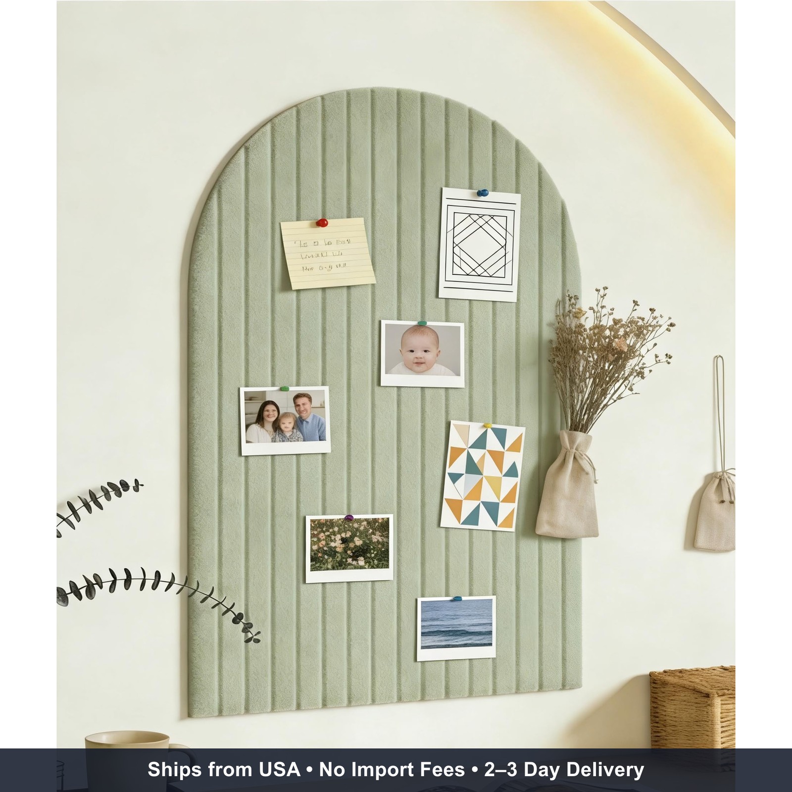 Large Arched Felt Bulletin Board, Sized 36" x 24" for Office & Wall Decor – 6 Cu gallery