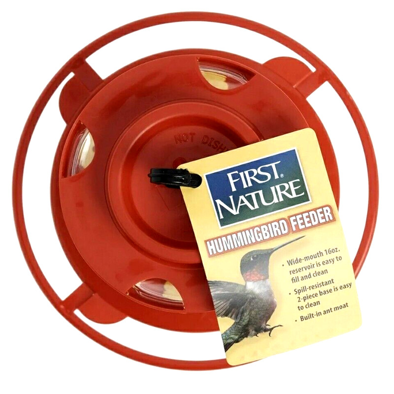 FIRST NATURE FLOWER HUMMINGBIRD FEEDER 16 OZ WIDE MOUTH #3091 EASY CLEAN USA gallery