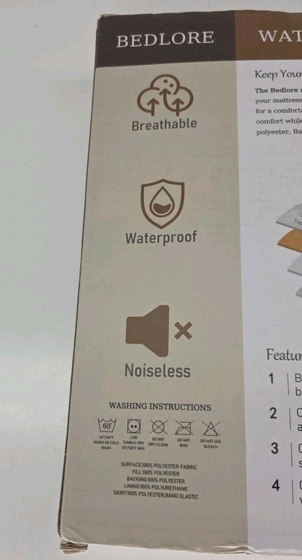 BEDLORE Waterproof Mattress Protector FULL Size Mattress Pad Fits 6" - 18" Tall gallery