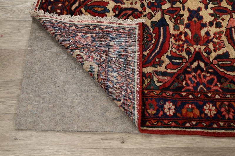 Antique Vegetable Dye Ivory Wool Hand-knotted Bakhtiari Traditional Area Rug 5x6 gallery