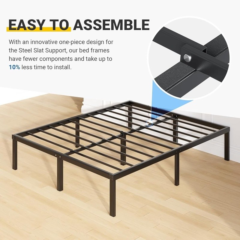 Sturdy Full Metal Bed Frame Easy Assembly Squeak Resistant Storage Solution New gallery
