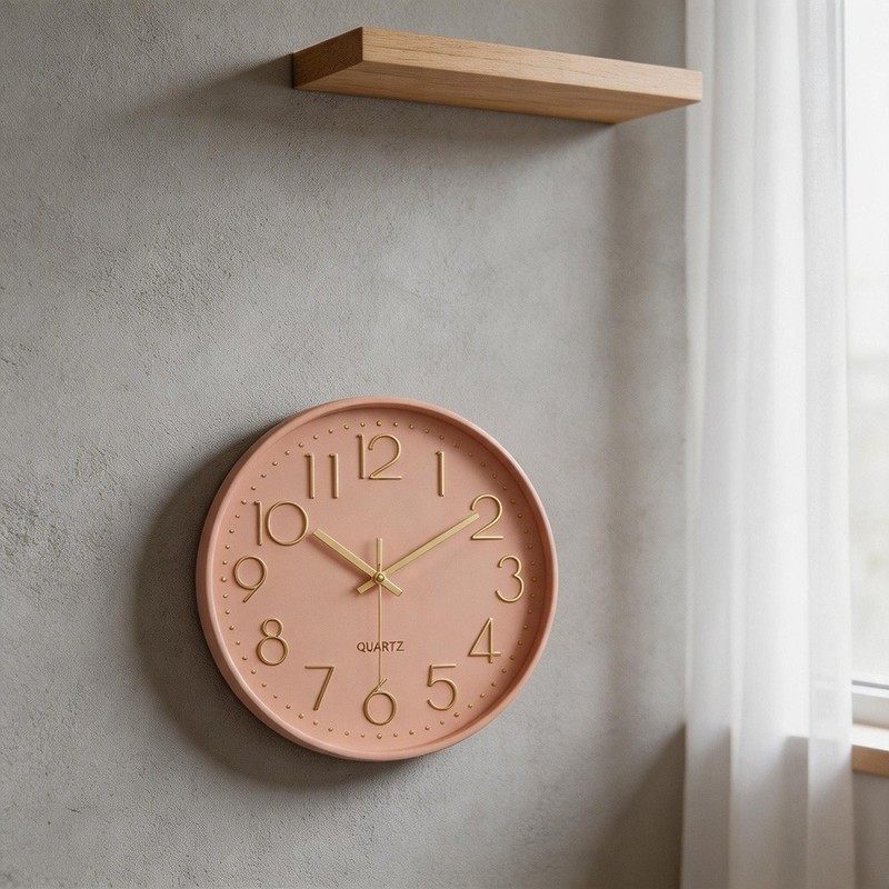 Modern Wall Clock 25cm Silent Running 3D Raised Numbers for Living Room gallery