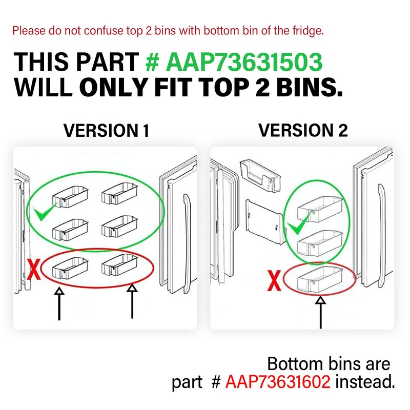 Compatible with Kenmore #AAP73631503 Refrigerator Door Bin Shelf Clear White gallery