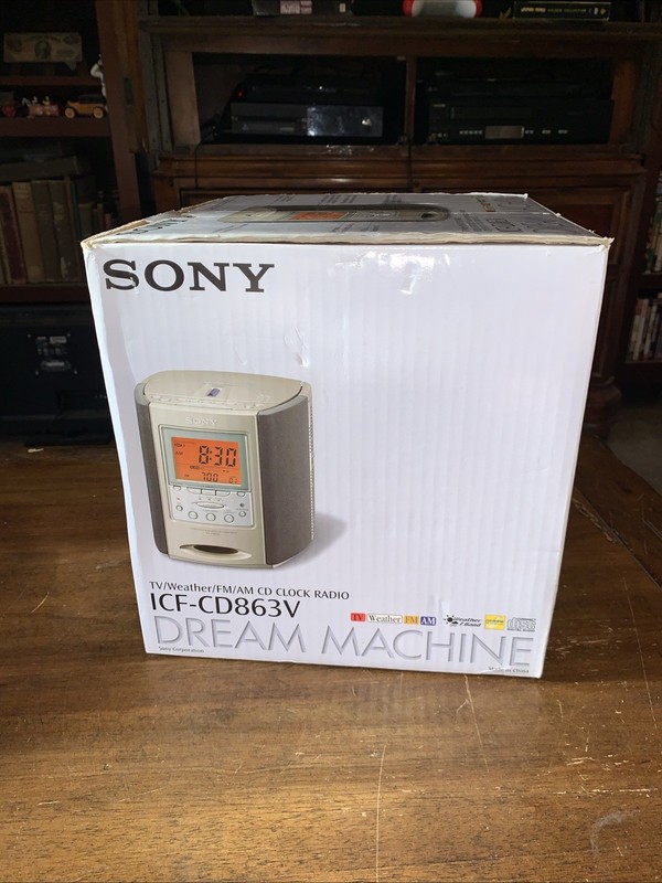 Sony Dream Machine ICF‑CD863V Clock Radio CD Player AM/FM/TV Weather gallery