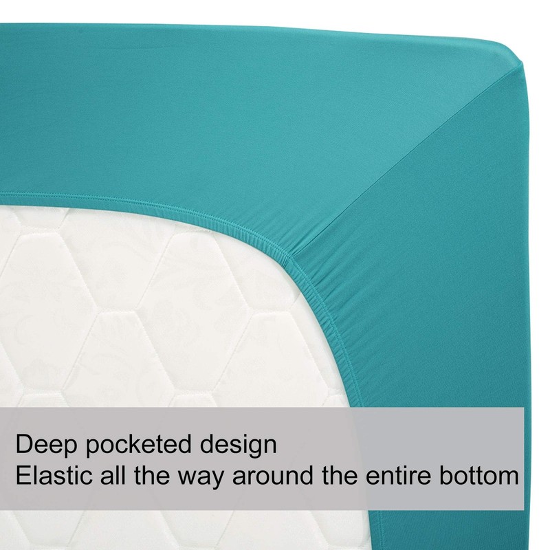 Stretch Queen Fitted Sheet Only - Jersey Knit Soft Cozy T-Shirt Like, 4-Way ... gallery