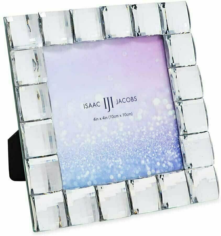 Isaac Jacobs Decorative Sparkling Light Blue Jewel Picture Frame, Photo... gallery