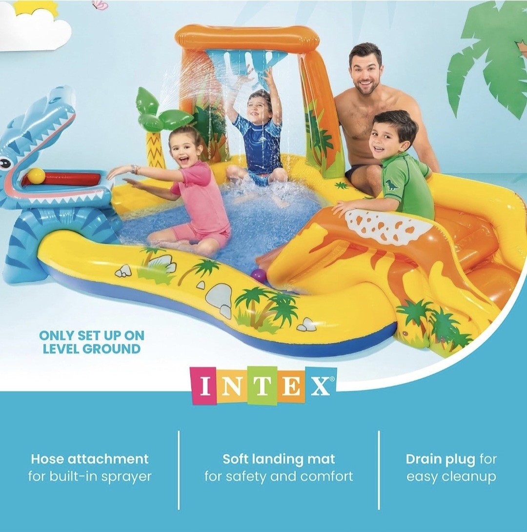 Intex Inflatable Kids Dinosaur Play Center Outdoor Water Park Pool w/ Slide gallery